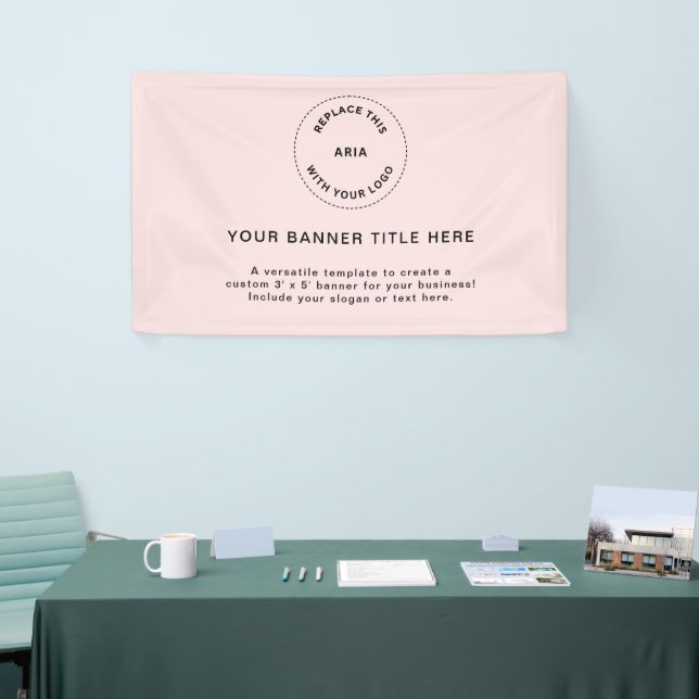 Business Logo | Blush Pink Professional 5' Banner (Tradeshow)