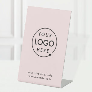 Business Logo   Blush Pink Simple Professional Pedestal Sign