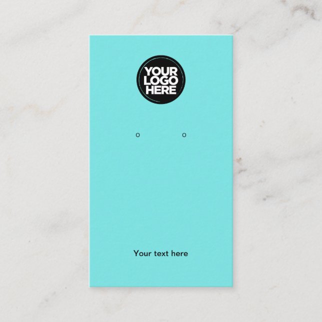 Business Logo Boho Turquoise Earring Display Card (Front)