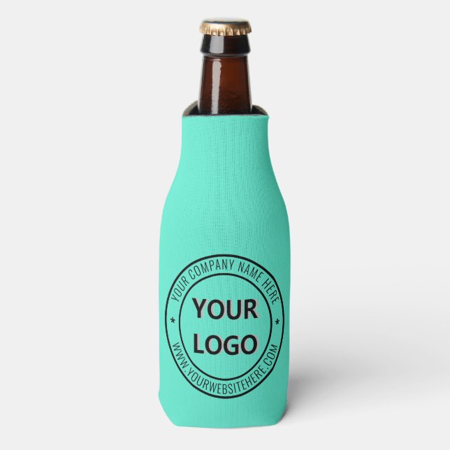 Business Logo Bottle Cooler Example Custom Text (Bottle Front)