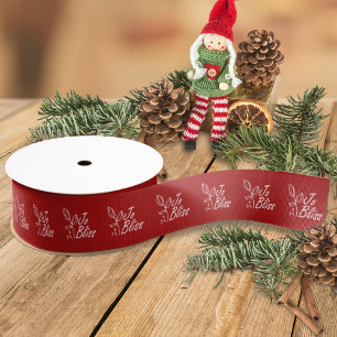 Business Logo, Branded Company Christmas Holiday Grosgrain Ribbon