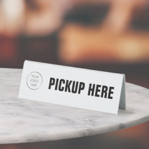 Business Logo Branded Custom Pickup Here Sign,