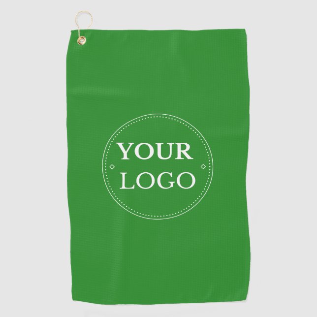 Business Logo Branded Forest Green Golf Towel (Front)