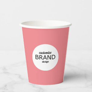 Business Logo Branding Minimalist Blush Pink Paper Cups