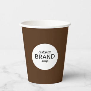 Business Logo Branding Minimalist Brown Paper Cups