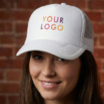 Business Logo Branding Rectangle Trucker Hat<br><div class="desc">Elevate your brand with a personalised hat that features your logo or image in a full-size rectangle design. Perfect for business branding, this stylish hat not only promotes your brand but also adds a professional, polished look to any outfit. Ideal for team uniforms, giveaways, or promotional events, it’s a versatile...</div>