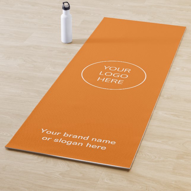 Business Logo Bright Orange Yoga Mat (In Situ)
