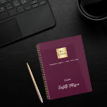 Business logo burgundy elegant 2025 planner<br><div class="desc">A trendy burgundy background.  Personalise and add your business,  company logo,  a text,  year and personal name.  White letters.  If you want it without text,  use your back-space key to delete.</div>