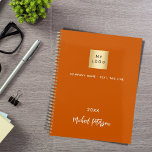 Business logo burnt orange elegant 2025 planner<br><div class="desc">A trendy burnt orange coloured background.  Personalise and add your business,  company logo,  a text,  year and personal name.  White letters.  If you want it without text,  use your back-space key to delete.</div>