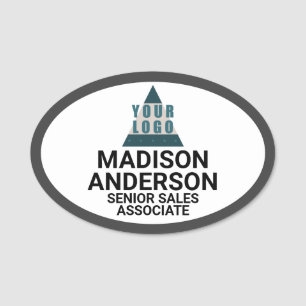 Business Logo Choose Your Colour Custom Oval Name Tag