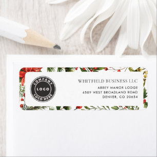 Business Logo Christmas Greenery Return Address