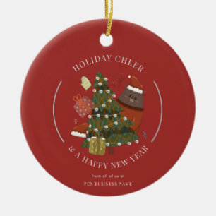 Business Logo Christmas Modern Corporate Ceramic Tree Decoration