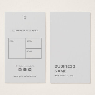 Business Logo Clothing Label Price Hang Tag