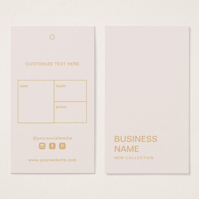 Business Logo Clothing Label Price Hang Tag (Front & Back)