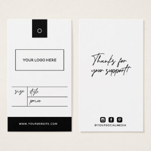 Business Logo Clothing Label Price Hang Tag