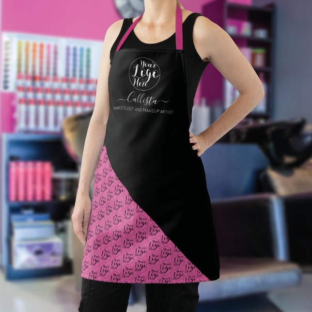 Business Logo Colour Block Pattern Name Title Apro Apron (Creator Uploaded)