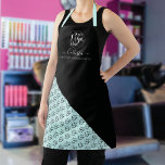 Business Logo Colour Block Pattern Name Title Apron<br><div class="desc">This modern and simple business apron is perfect for any hairstylist, makeup artist, nail tech, aesthetician, aesthetician, baker, cook, and many more professions. It features a place for your logo at the top, with your name and title on top of a black diagonal cute colour block with a pattern of...</div>