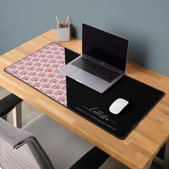 Business Logo Colour Block Pattern Name Title Desk Mat (Office 2)