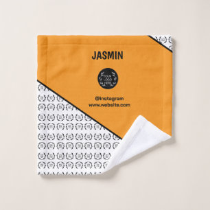 Business Logo Colour Block Pattern Name Title Wash Cloth