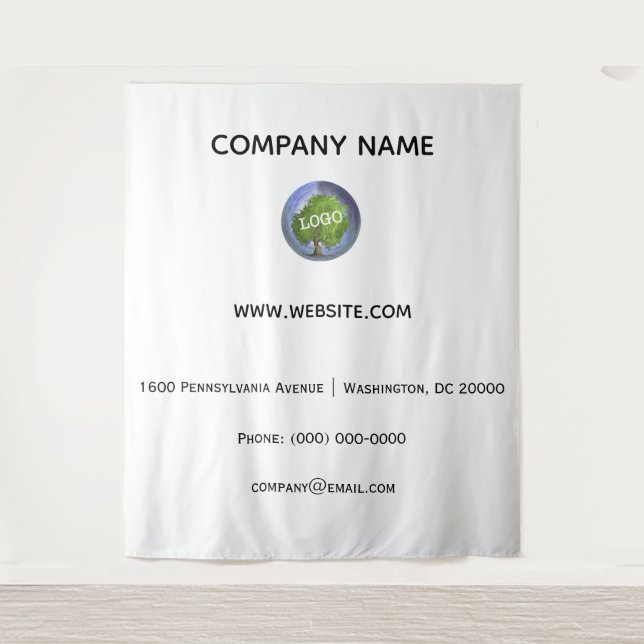 Business Logo Company Backdrop Tapestry (Front)