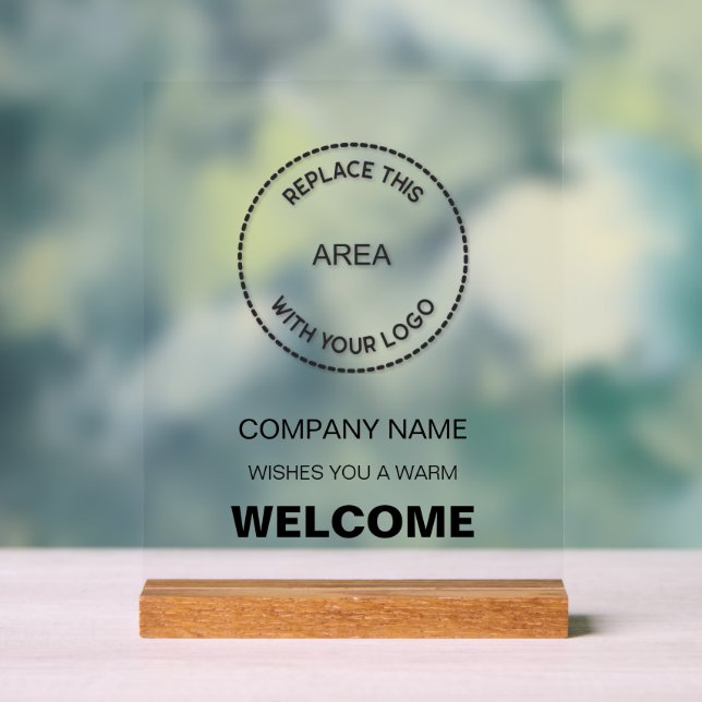 Business Logo Company Black Text Welcome Sign (Neutral)