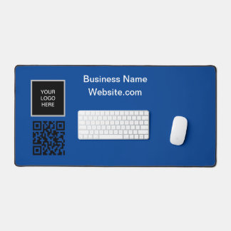 Business logo Company Blue QR Code Desk Mat