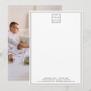 Business Logo Company Branded Photo Two Border Card
