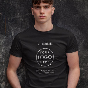 Business Logo Company Branded Staff Employee Name T-Shirt