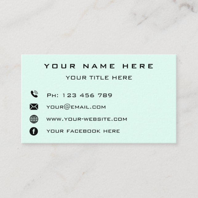 Business Logo Company Contact Info Personalised Business Card (Front)