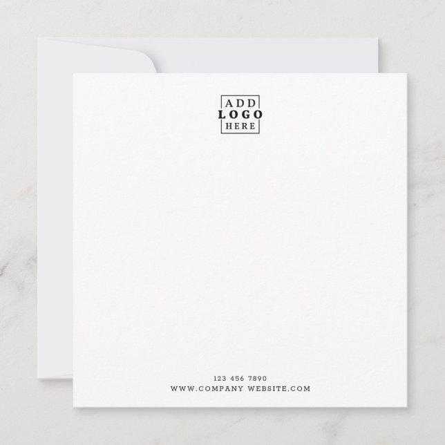 Business Logo Company Contact Minimalist Square Card (Front)