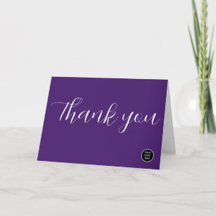 Business Logo Company Corporate Marketing Purple Thank You Card