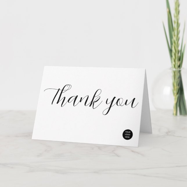 Business Logo Company Corporate Marketing  Thank You Card (Front)