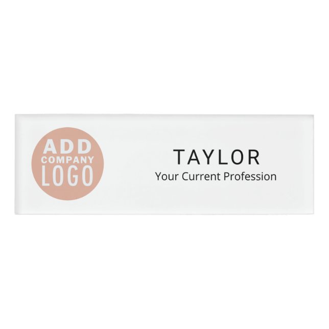 Business Logo Company Employee ID Name Tag (Front)