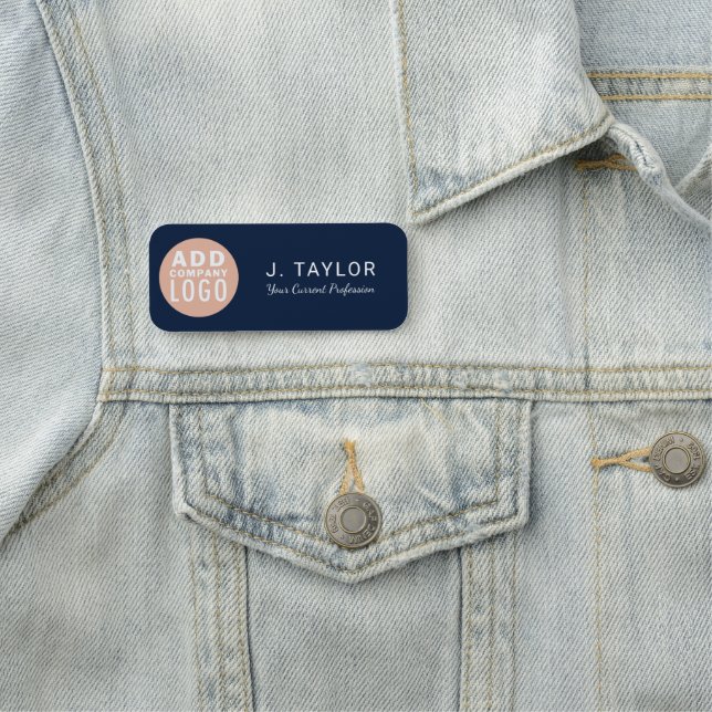 Business Logo Company Employee Staff Custom Name Tag (In Situ)