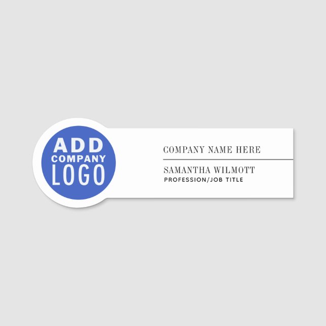 Business Logo Company Employee Staff Name Tag (Front)