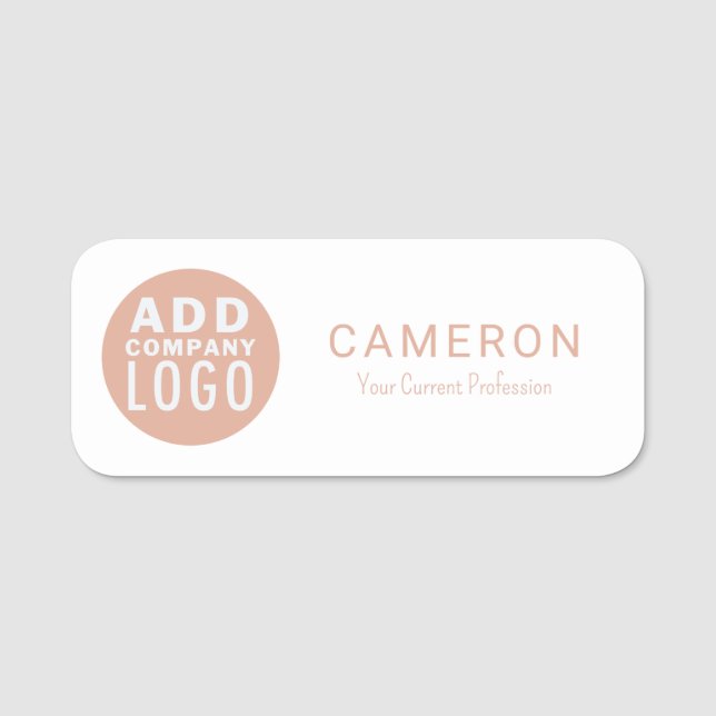 Business Logo Company Employees Name Tag (Front)