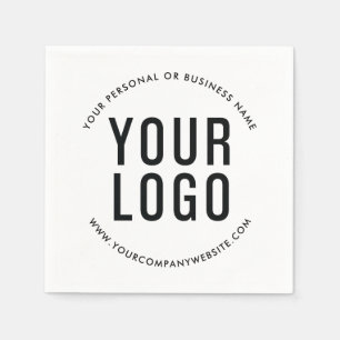 Business Logo Company Event Promotional White  Napkin