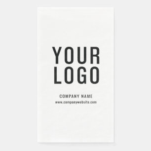 Business Logo Company Event White Minimalist Napkin