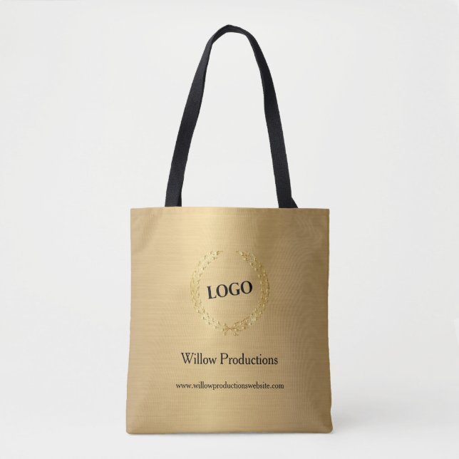 Business Logo Company Gold Tote Bag (Front)