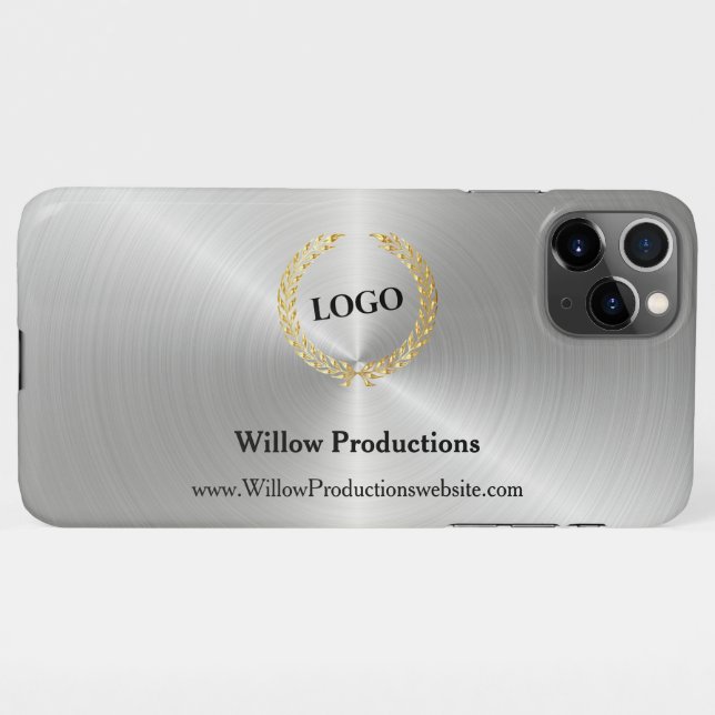 Business Logo Company Horizontal Silver iPhone Case (Back Horizontal)