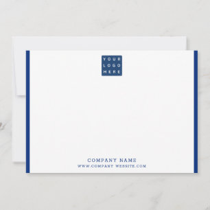 Business Logo Company Name Blue Side Border 5 x 7 Card