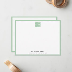 Business Logo Company Name Green Border Card