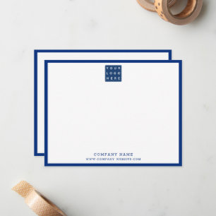 Business Logo Company Name Navy Blue Border Card