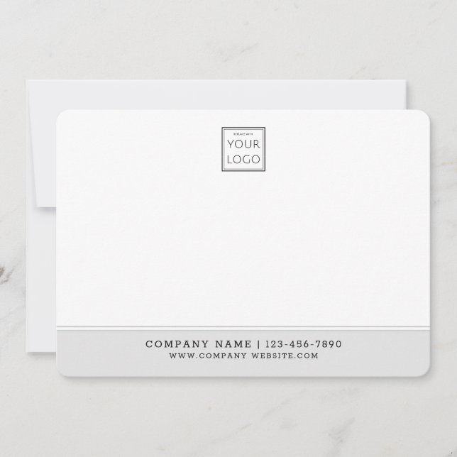 Business Logo Company Name Professional Photo Grey Card (Front)