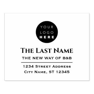 Business Logo Company Name RSVP Adress Unique Rubber Stamp