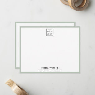 Business Logo Company Name Sage Green Border Card