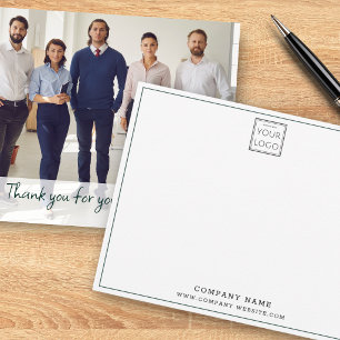 Business Logo Company Name Team Photo Thank you Card