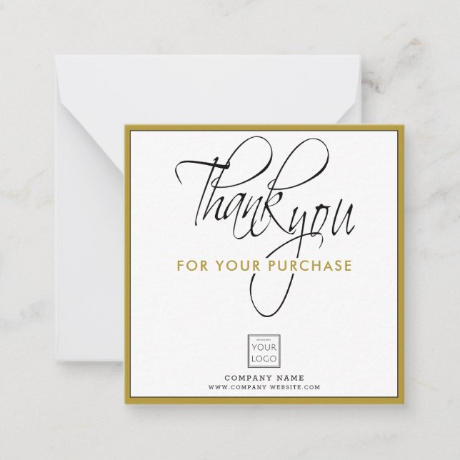 Business Logo Company Name Thank You For Purchase Card (Front)