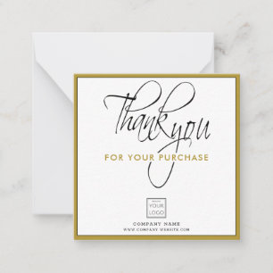 Business Logo Company Name Thank You For Purchase Card
