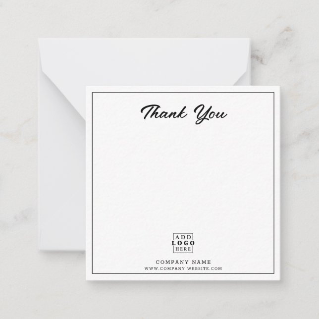 Business Logo Company Name Thank You Photo Card (Front)